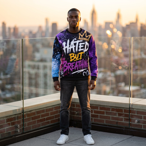 Hated But Breathing Lightweight Sweatshirt — Bold Graffiti Streetwear