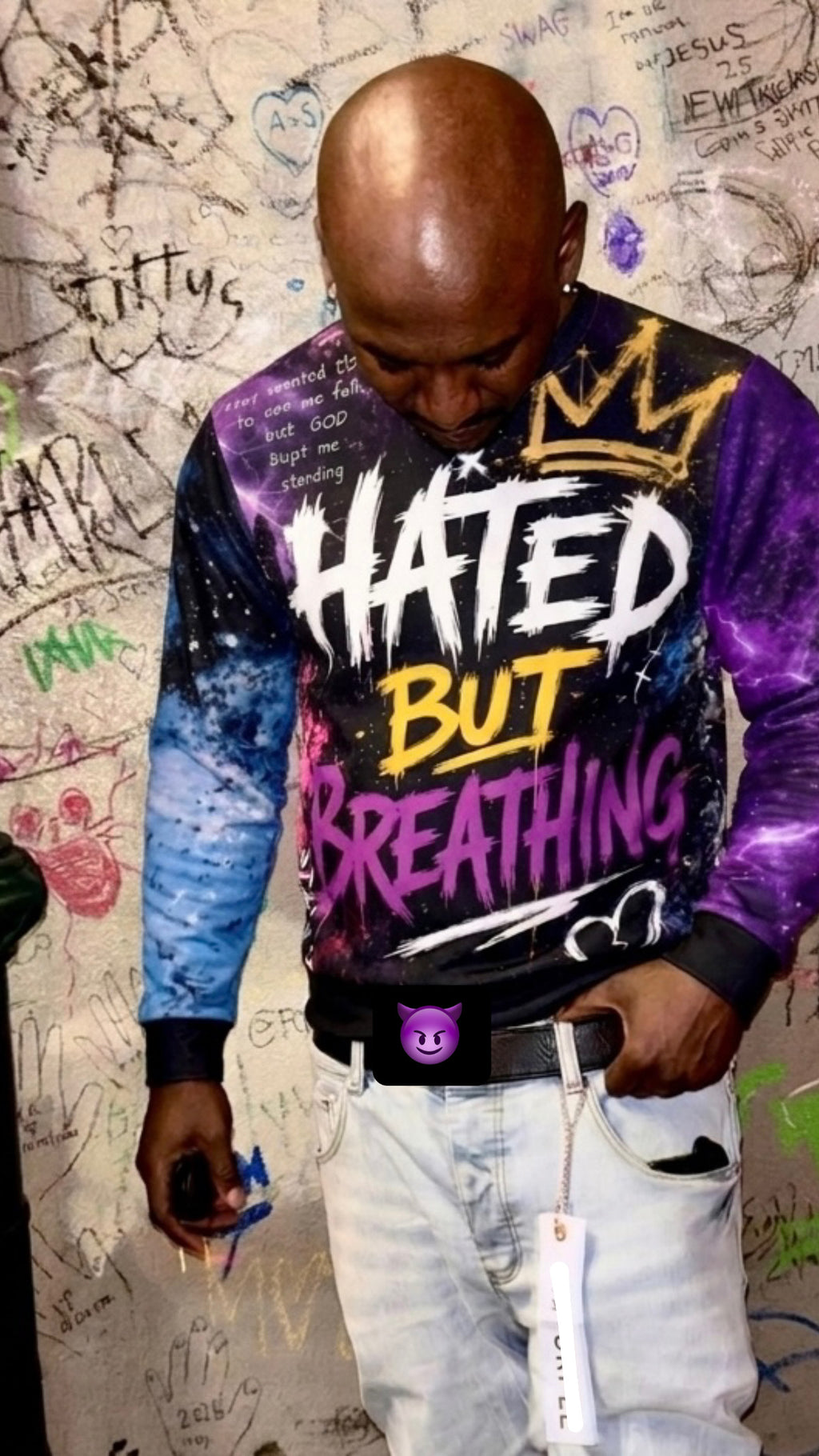 Hated But Breathing Lightweight Sweatshirt — Bold Graffiti Streetwear